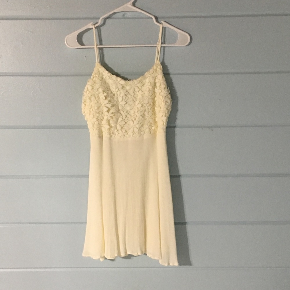 cream/white floral fit and flare dress